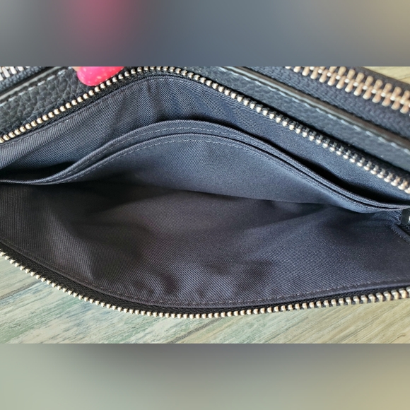 Coach Contrast Double Zip Wallet /Wristlet In Sky Blue Multi New w/tags CF477 - Picture 10 of 14